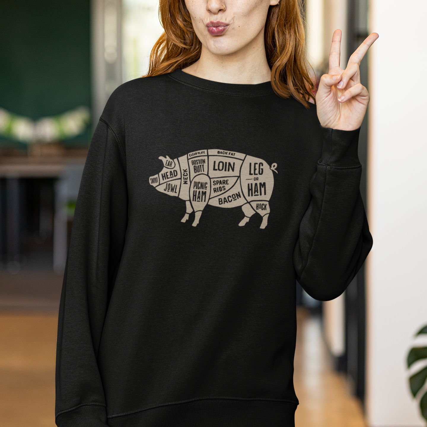 Pig Butcher Cuts Unisex Sweatshirt