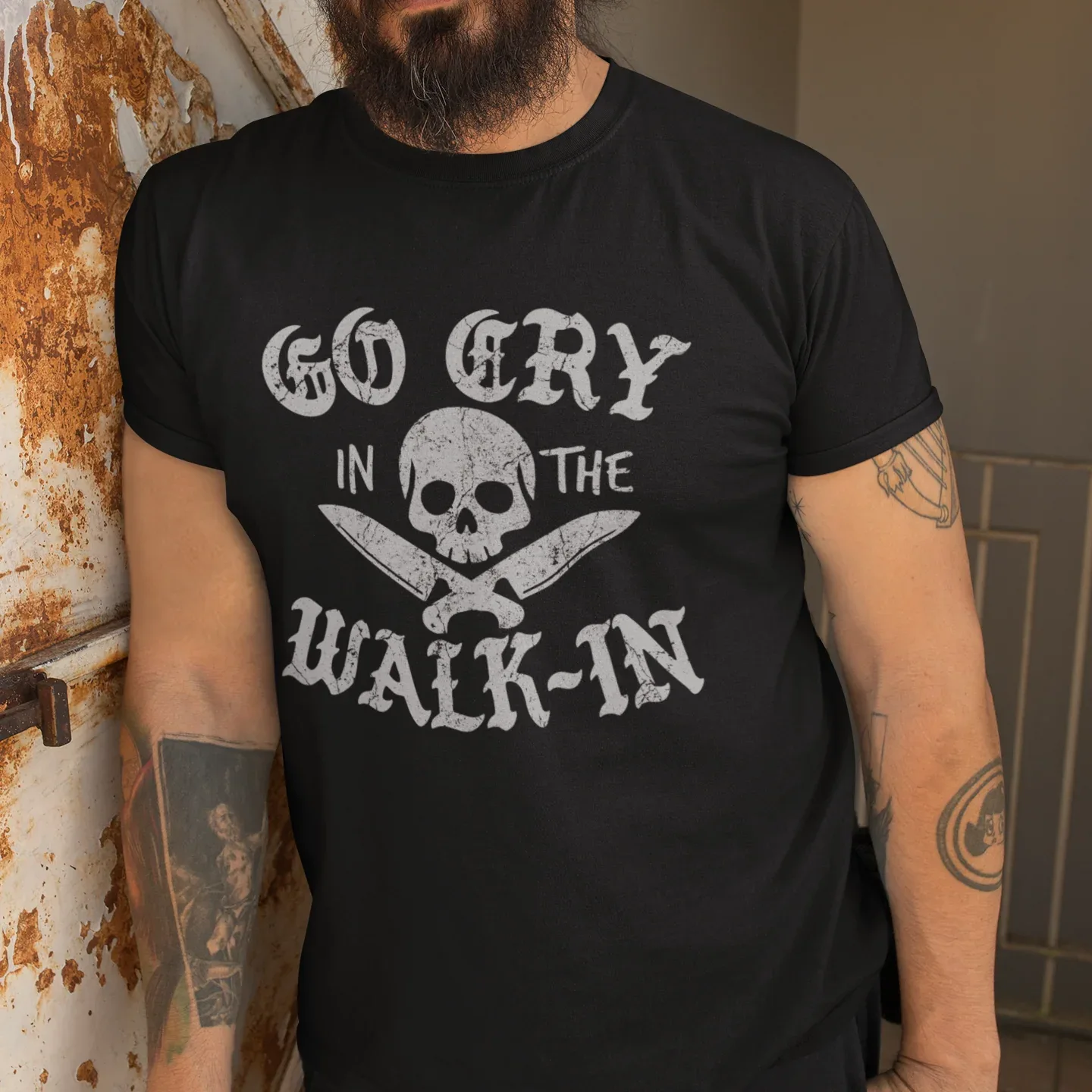 Go Cry in the Walk-In Distressed Unisex Tee - Odd Chef