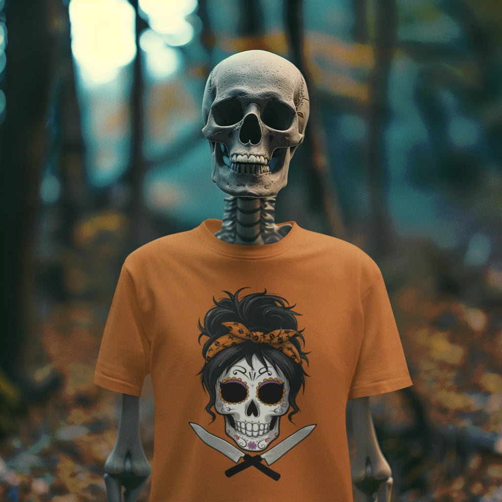 Sugar Skull Chick Halloween Unisex Tee - Odd Chef