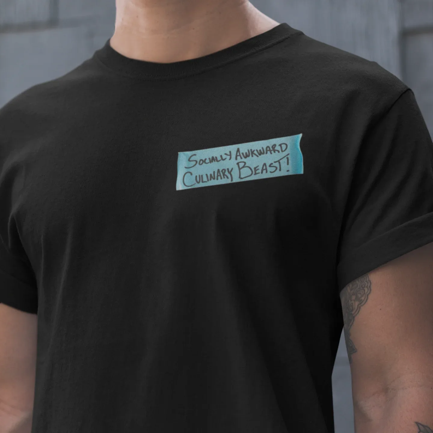 Socially Awkward Label Tape Chef Unisex Tee - Odd Chef