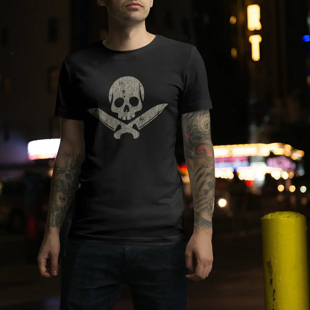 Chef Skull & Crossed Knives Tan Unisex Tee - Odd Chef