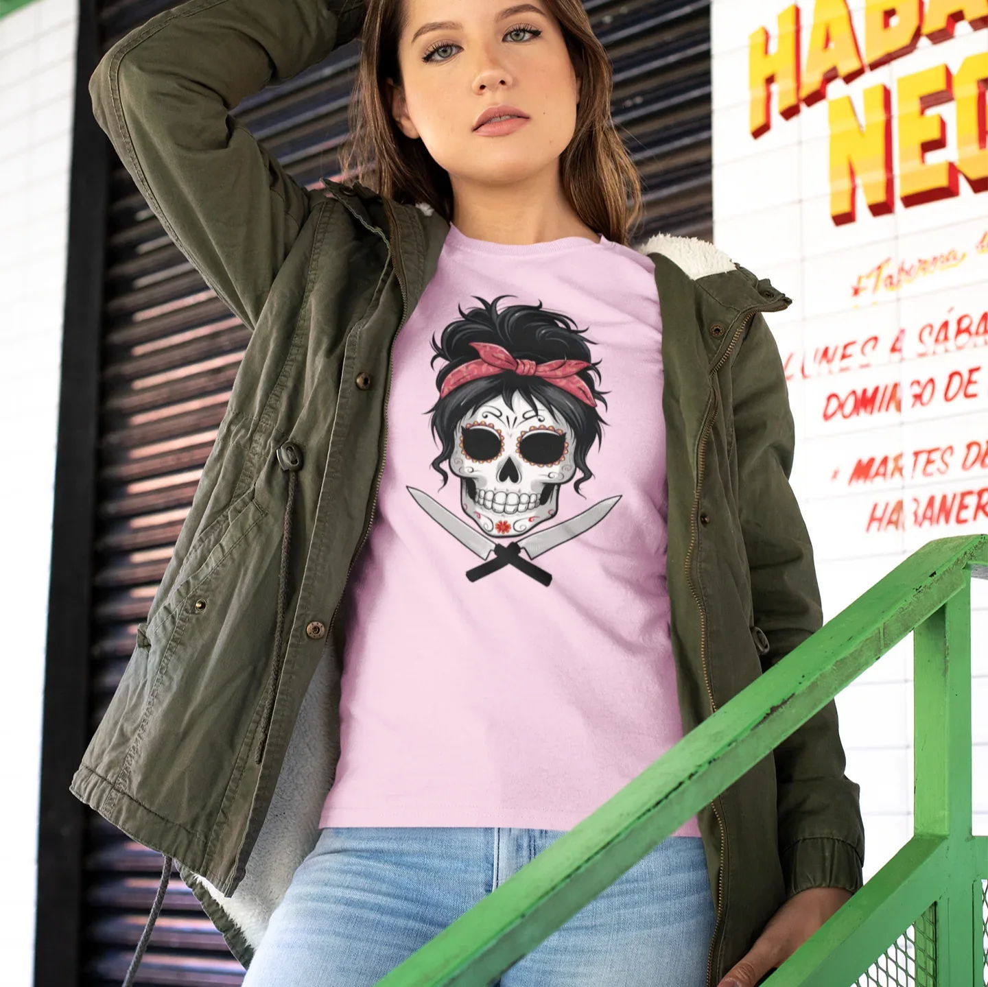 Sugar Skull Chick Chef Unisex Tee - Odd Chef