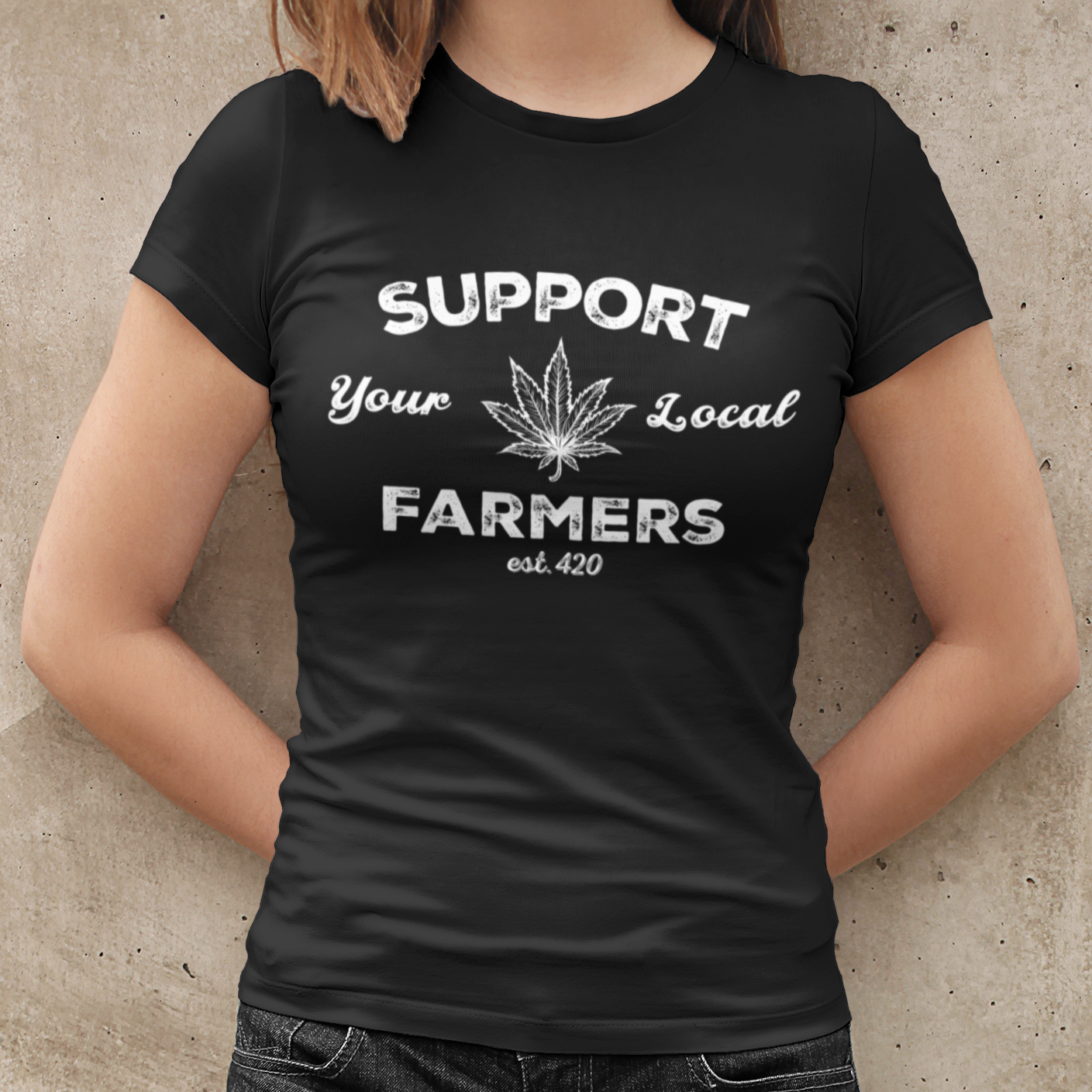 Support Your Local Farmers Pot Leaf Short-Sleeve Unisex T-Shirt