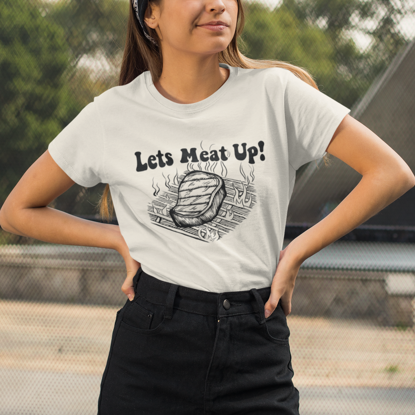 Let's Meat Up Funny Grilling Shirt Steak Unisex t-shirt