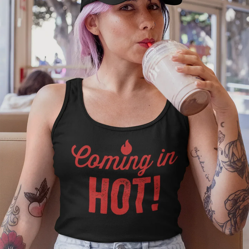 Coming in Hot Women’s Fitted Racerback Tank Top - Odd Chef