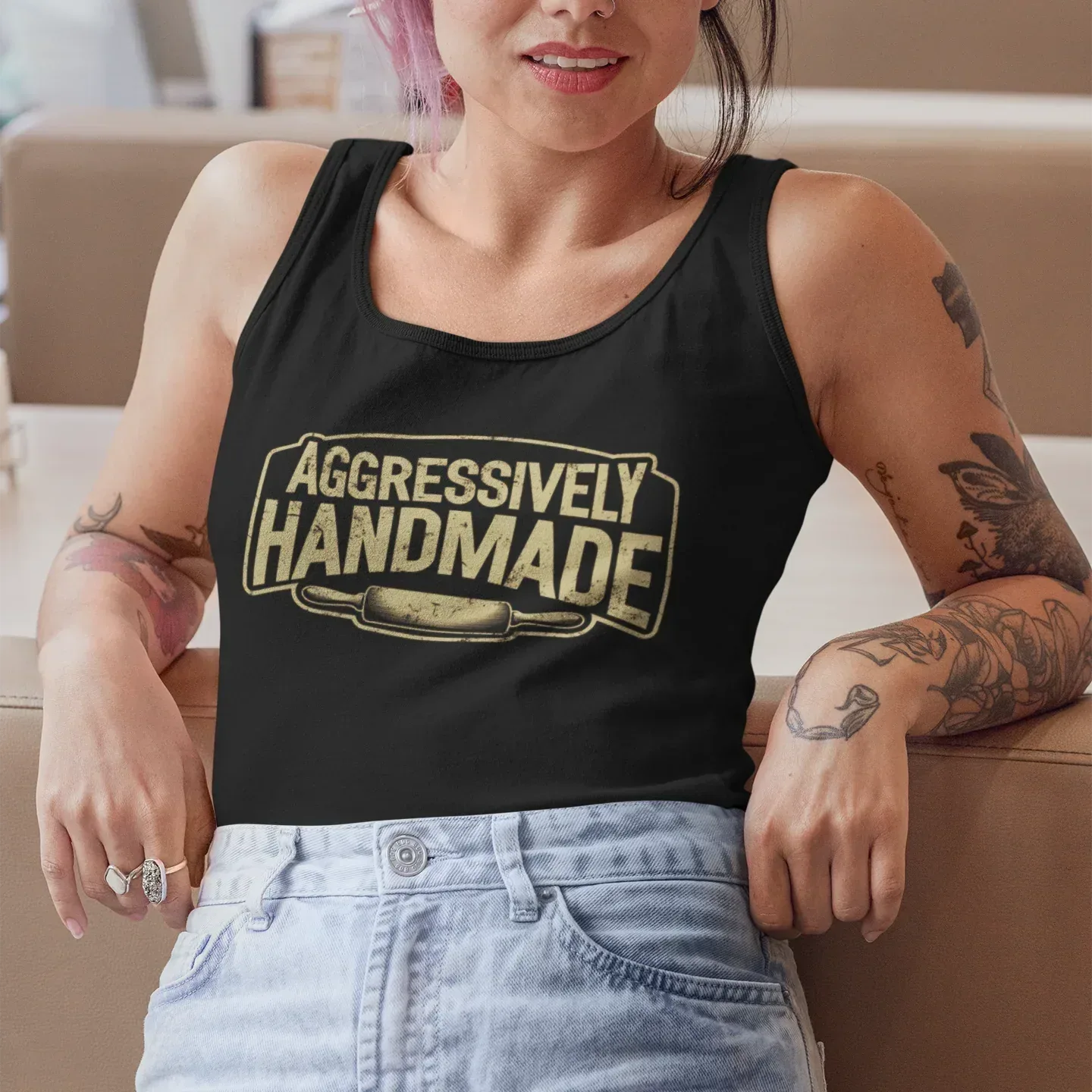 Aggressively Handmade Women’s Fitted Racerback Tank Top - Odd Chef