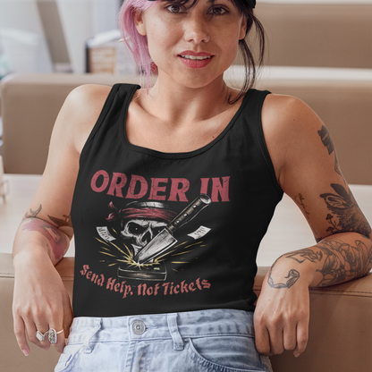 Order In Women’s Fitted Racerback Tank Top