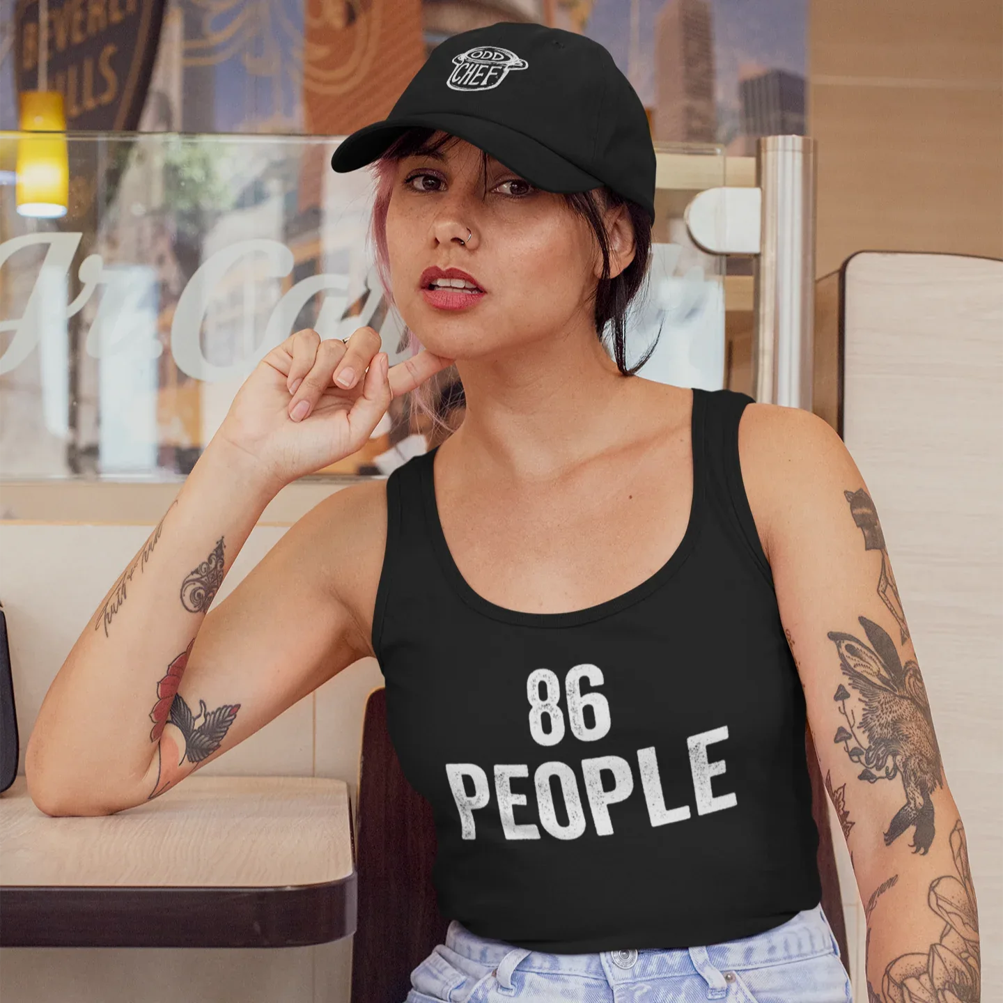 86 People Women’s Fitted Racerback Tank Top - Odd Chef