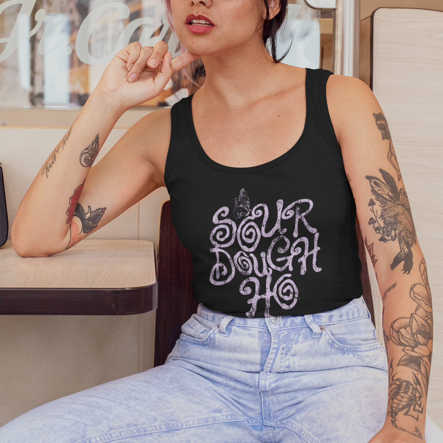 Sourdough Ho Women’s Fitted Racerback Tank Top