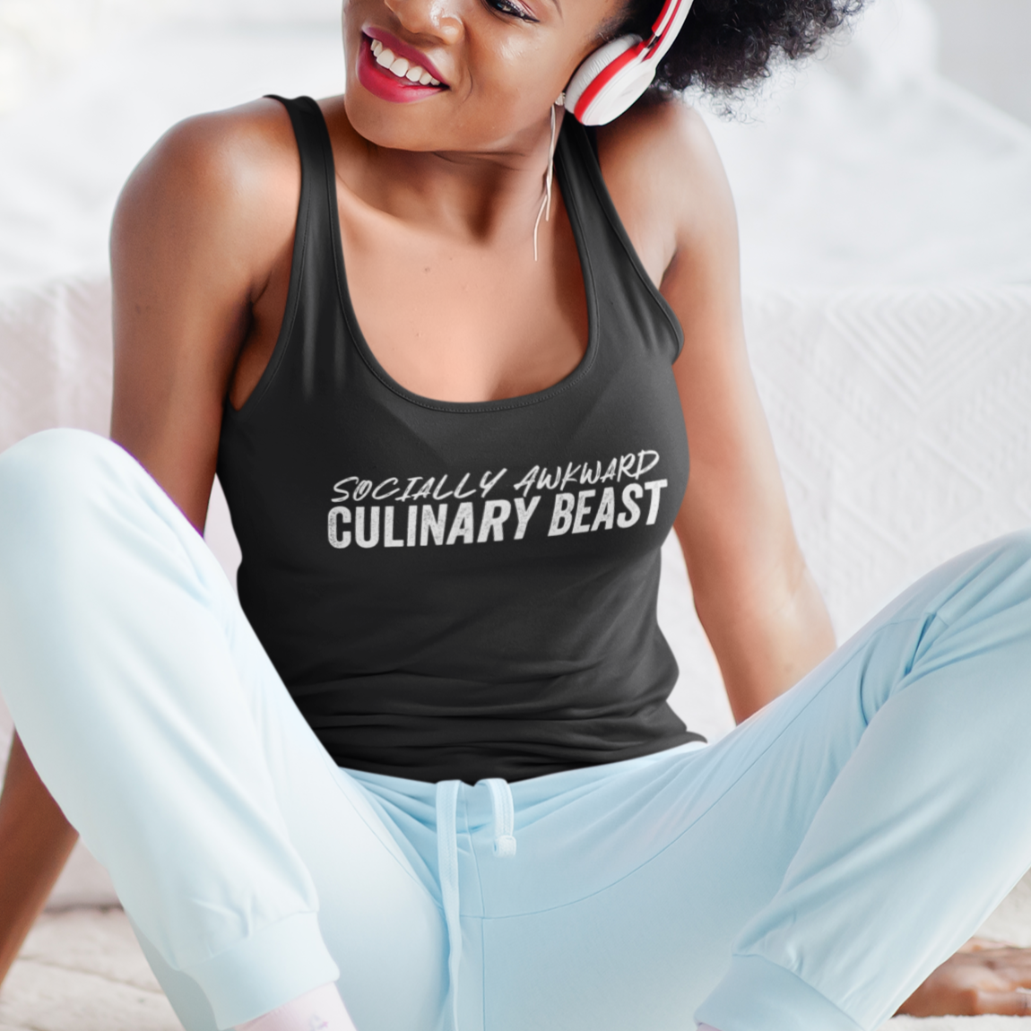 Socially Awkward Women’s Fitted Racerback Tank Top
