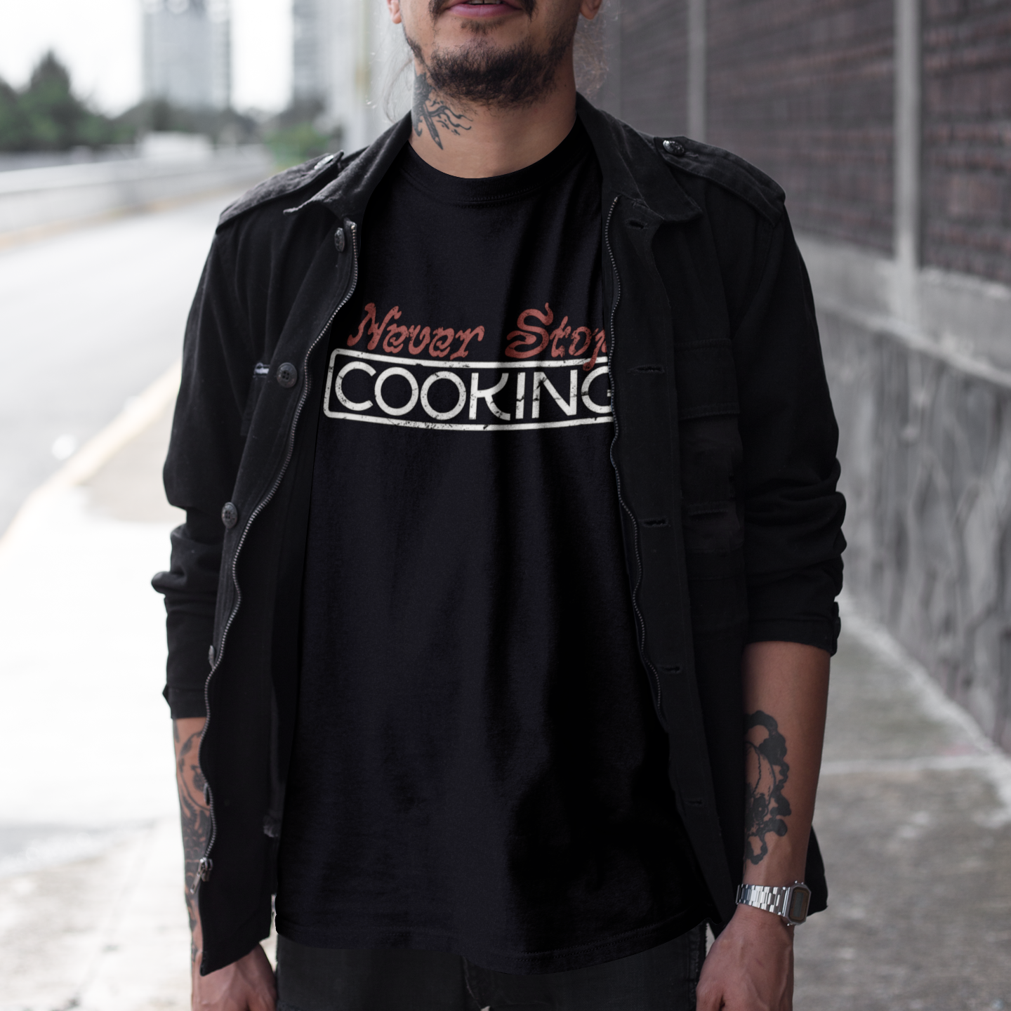 Never Stop Cooking Unisex Tee