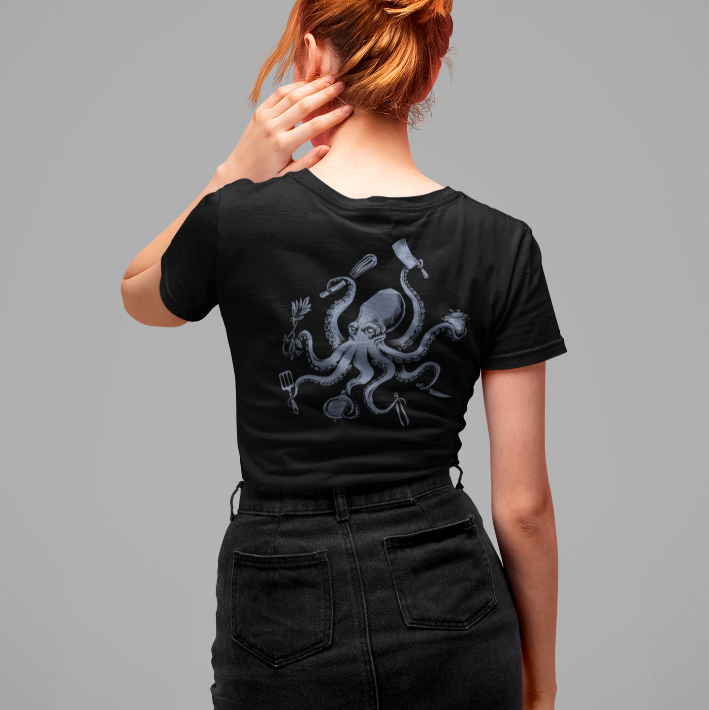 BACK PRINT Chef Octopus Unisex Tee
