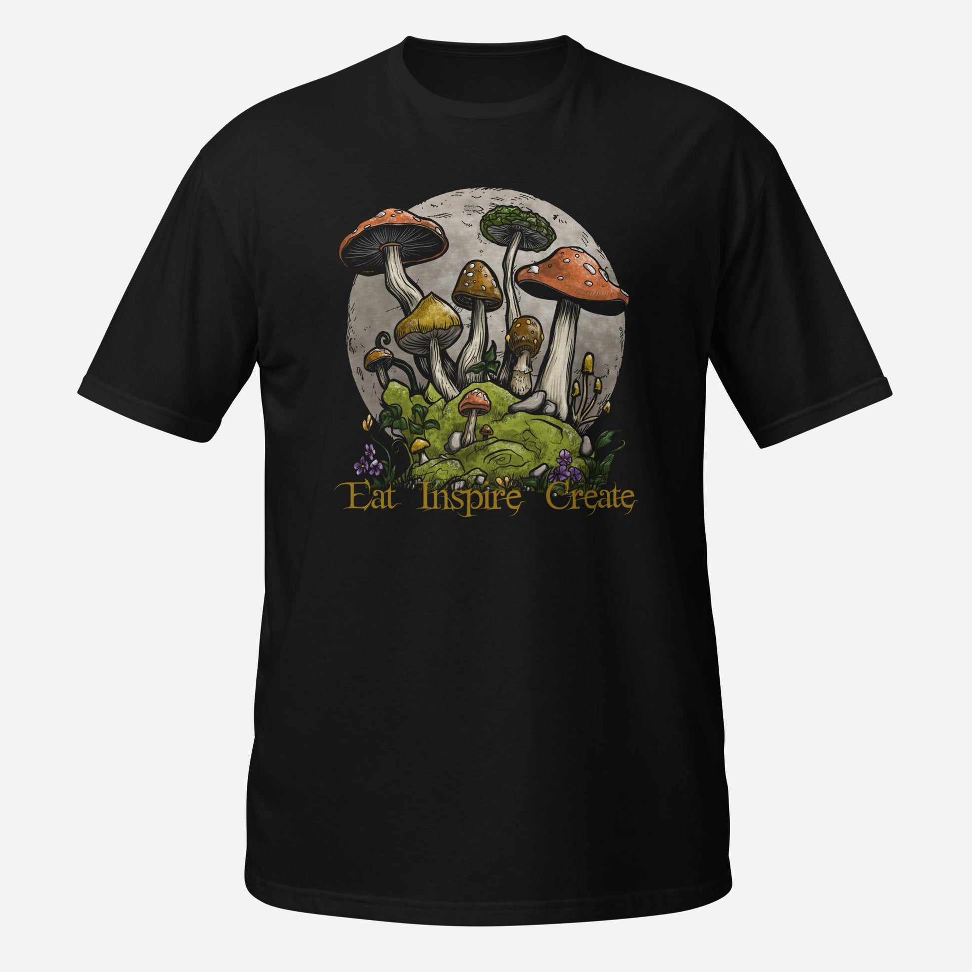 Mushroom Eat Inspire Create Short-Sleeve Unisex T-Shirt