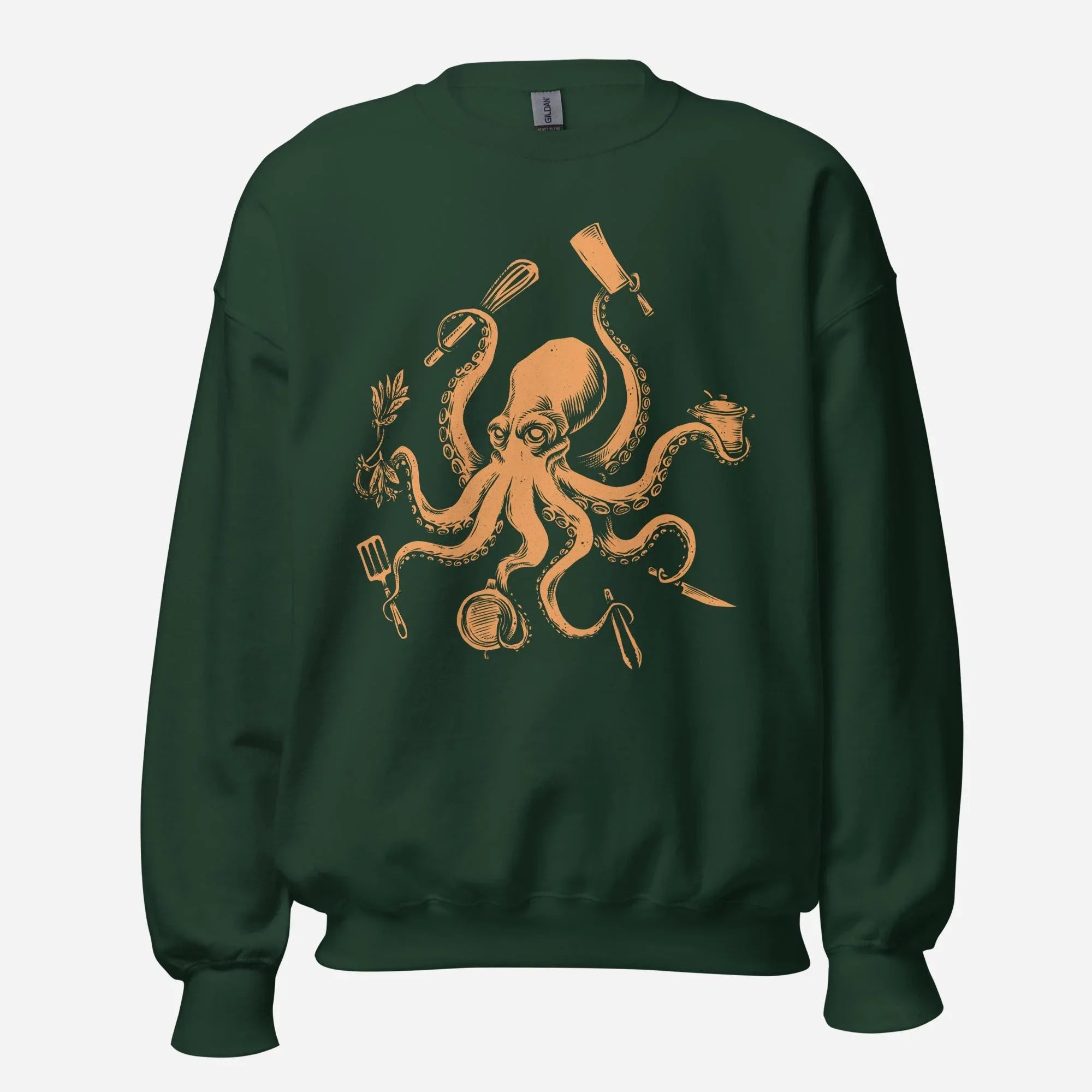 Chef Octopus Orange Unisex Sweatshirt - Odd Chef