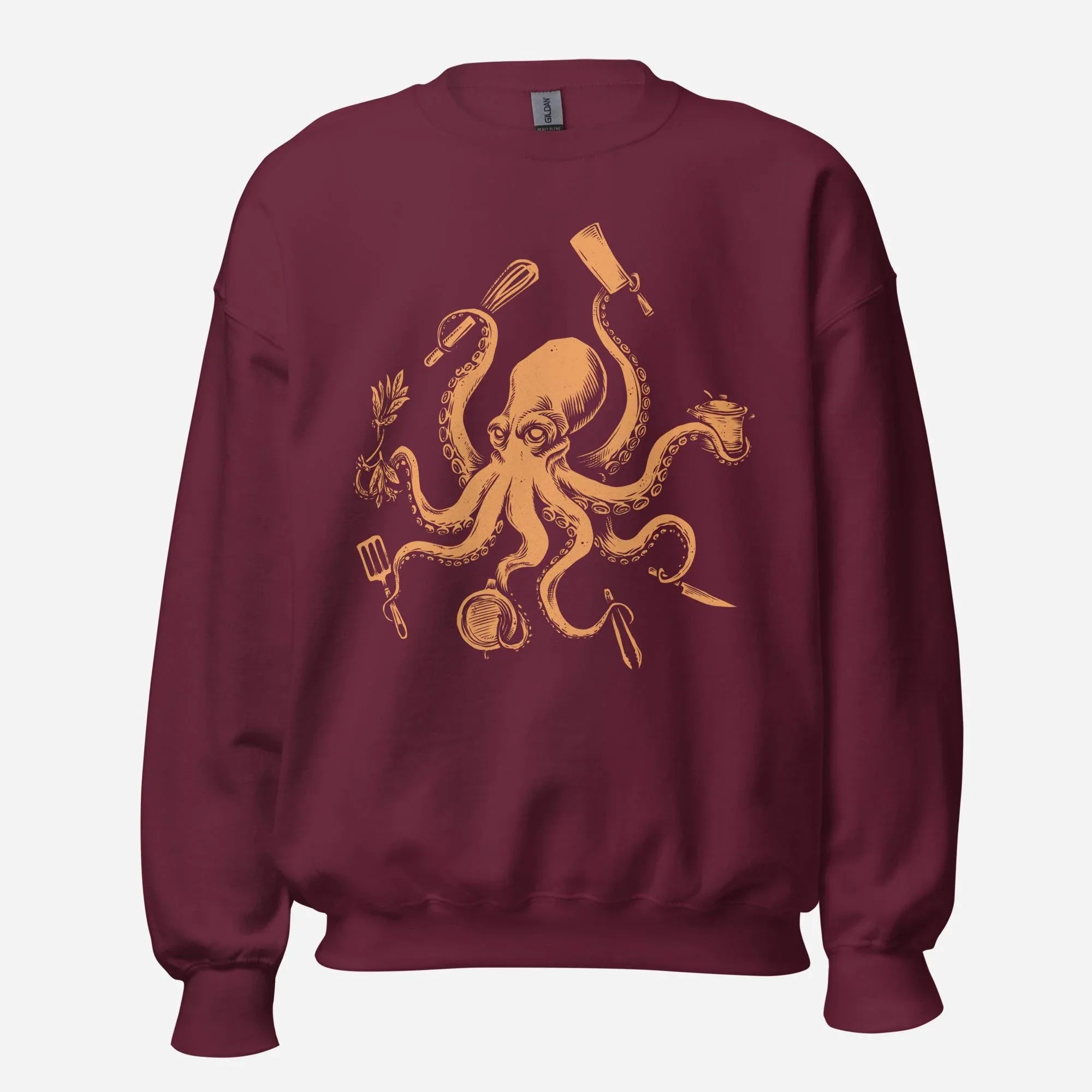 Chef Octopus Orange Unisex Sweatshirt - Odd Chef