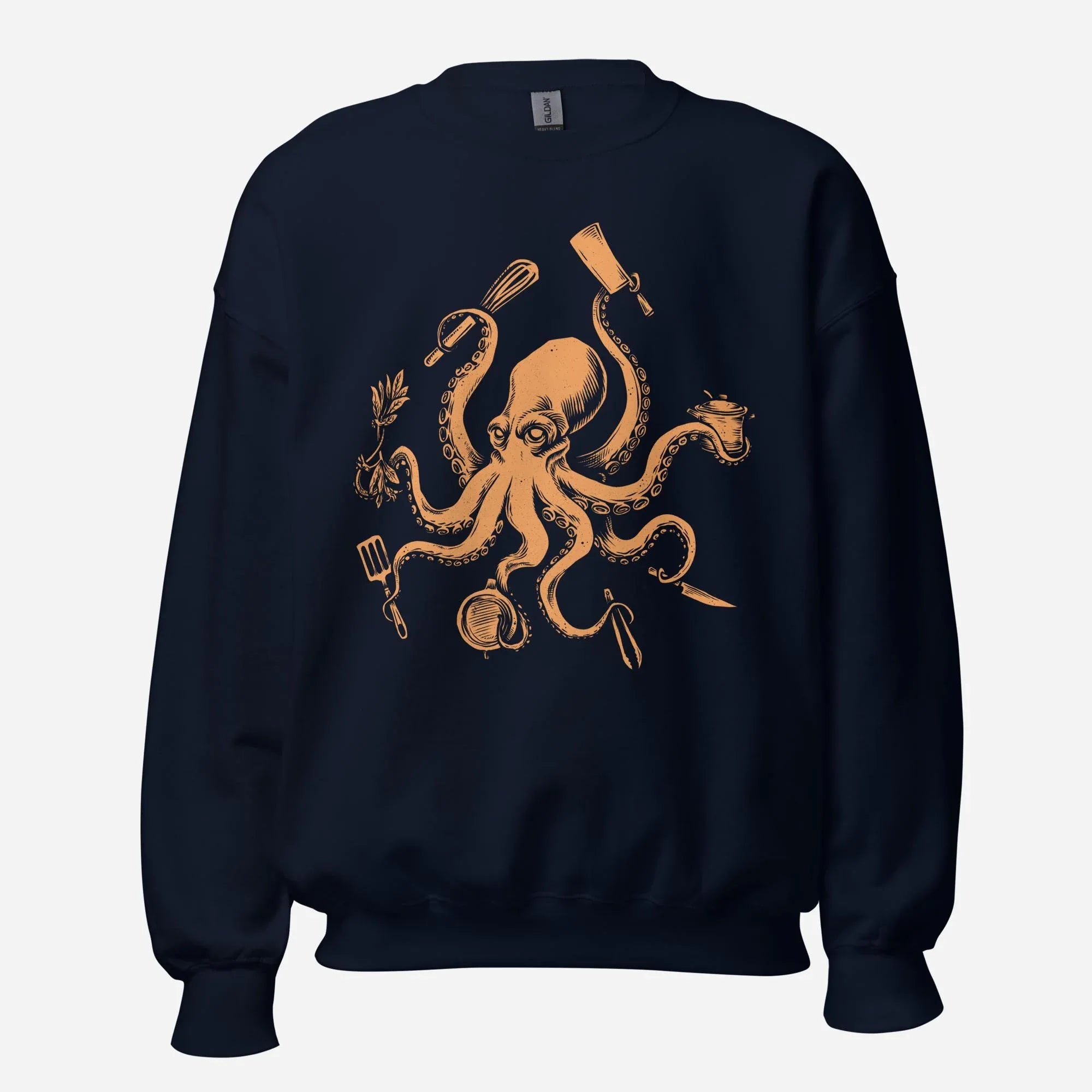 Chef Octopus Orange Unisex Sweatshirt - Odd Chef
