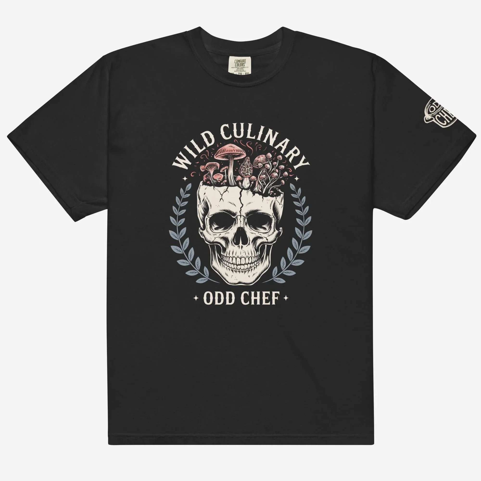 Wild Culinary Mushroom Skull Heavyweight Streetwear Tee - Odd Chef