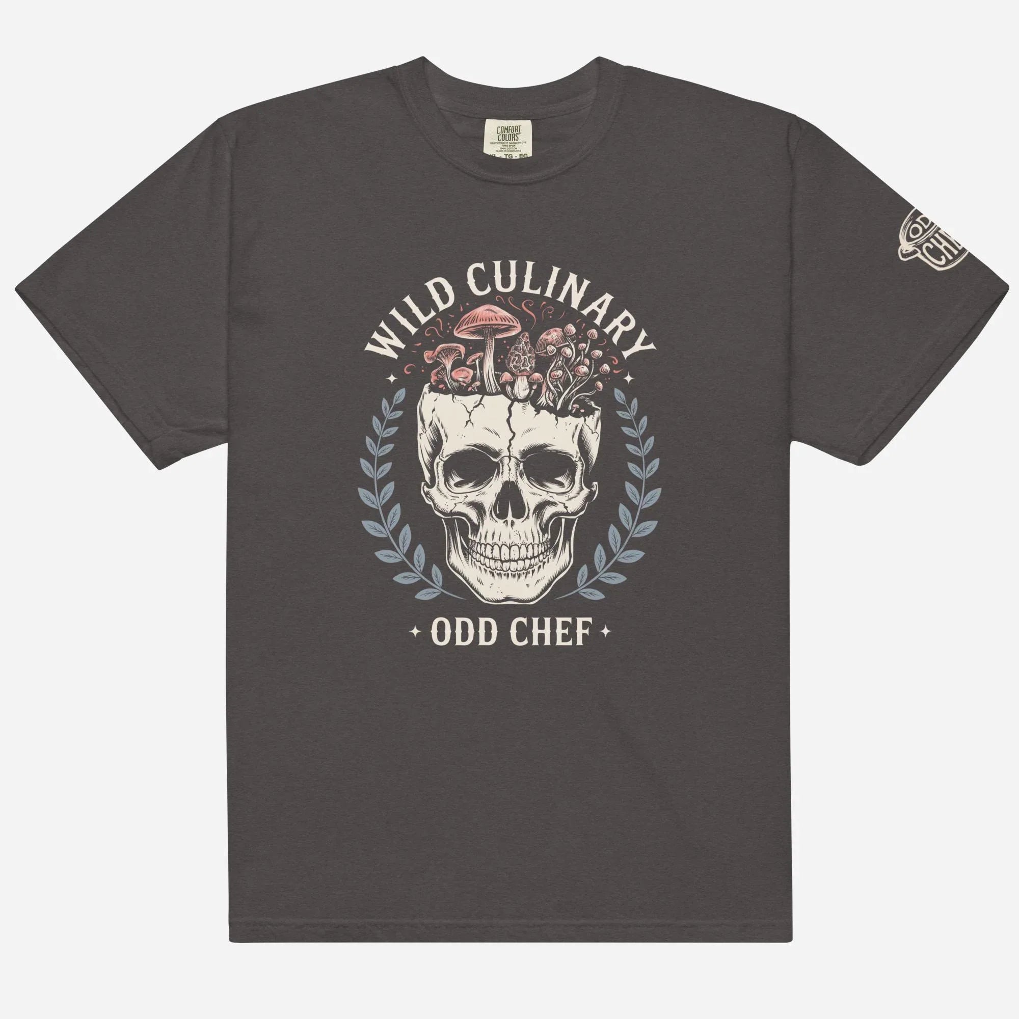 Wild Culinary Mushroom Skull Heavyweight Streetwear Tee - Odd Chef