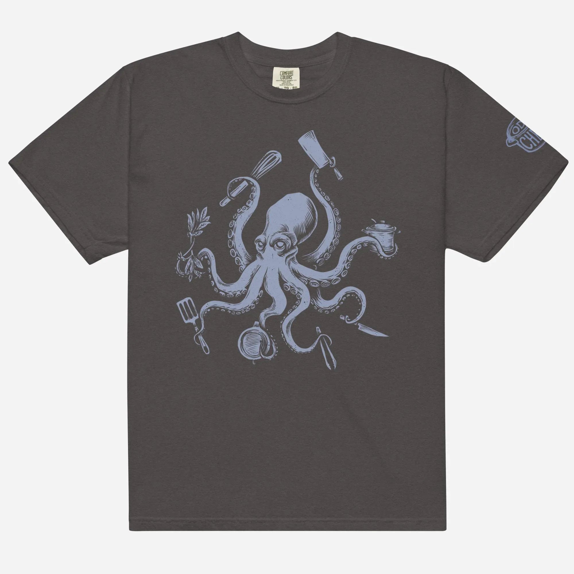 Octo-Chef Blue Heavyweight Streetwear Tee - Odd Chef