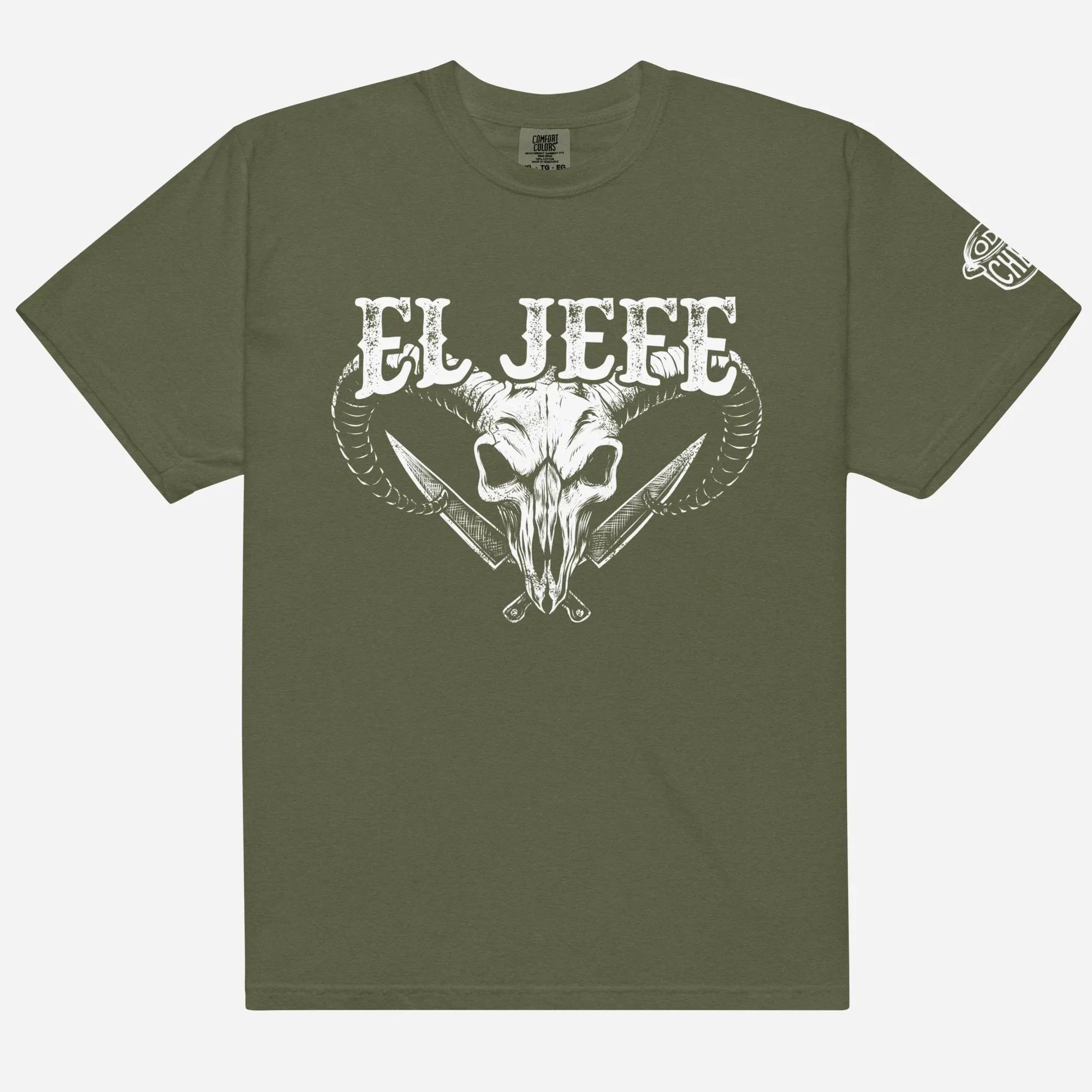El Jefe Ram Skull Heavyweight Streetwear Tee - Odd Chef