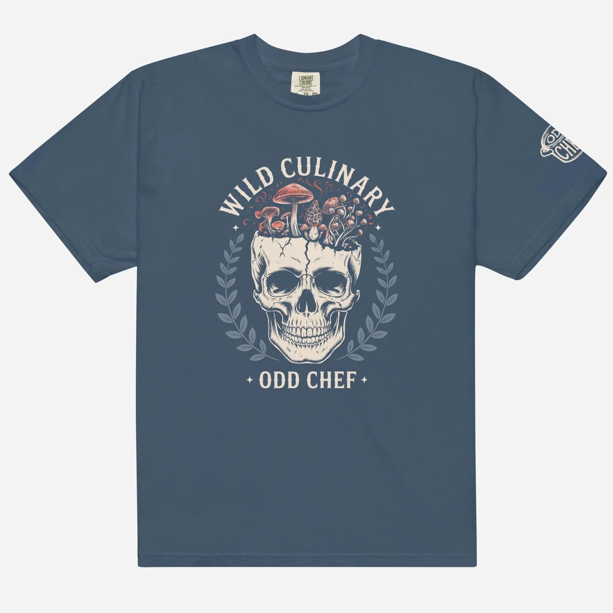 Wild Culinary Mushroom Skull Heavyweight Streetwear Tee - Odd Chef