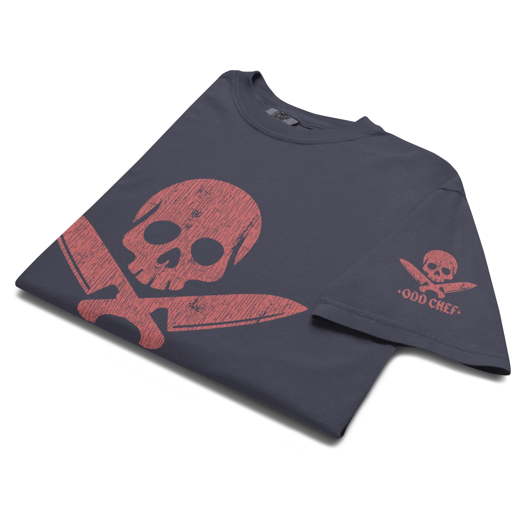Skull & Crossed Knives Heavyweight Streetwear Tee - Odd Chef