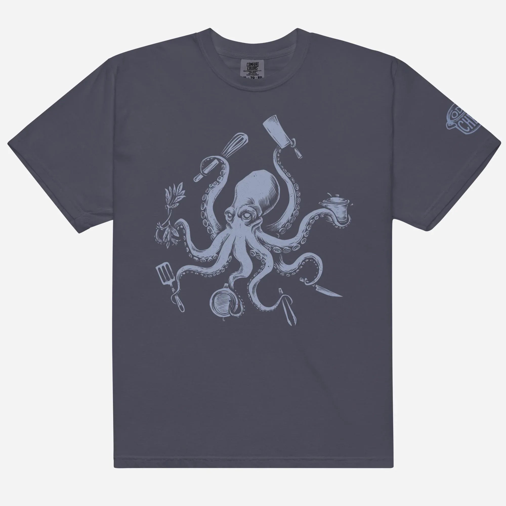 Octo-Chef Blue Heavyweight Streetwear Tee - Odd Chef
