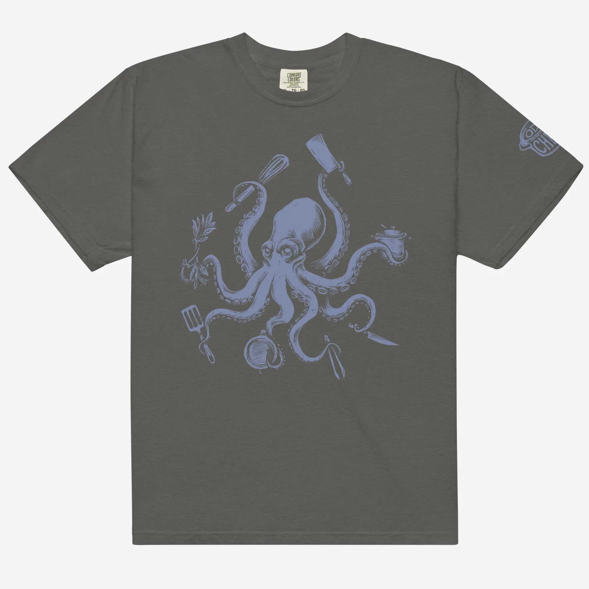 Octo-Chef Blue Heavyweight Streetwear Tee - Odd Chef