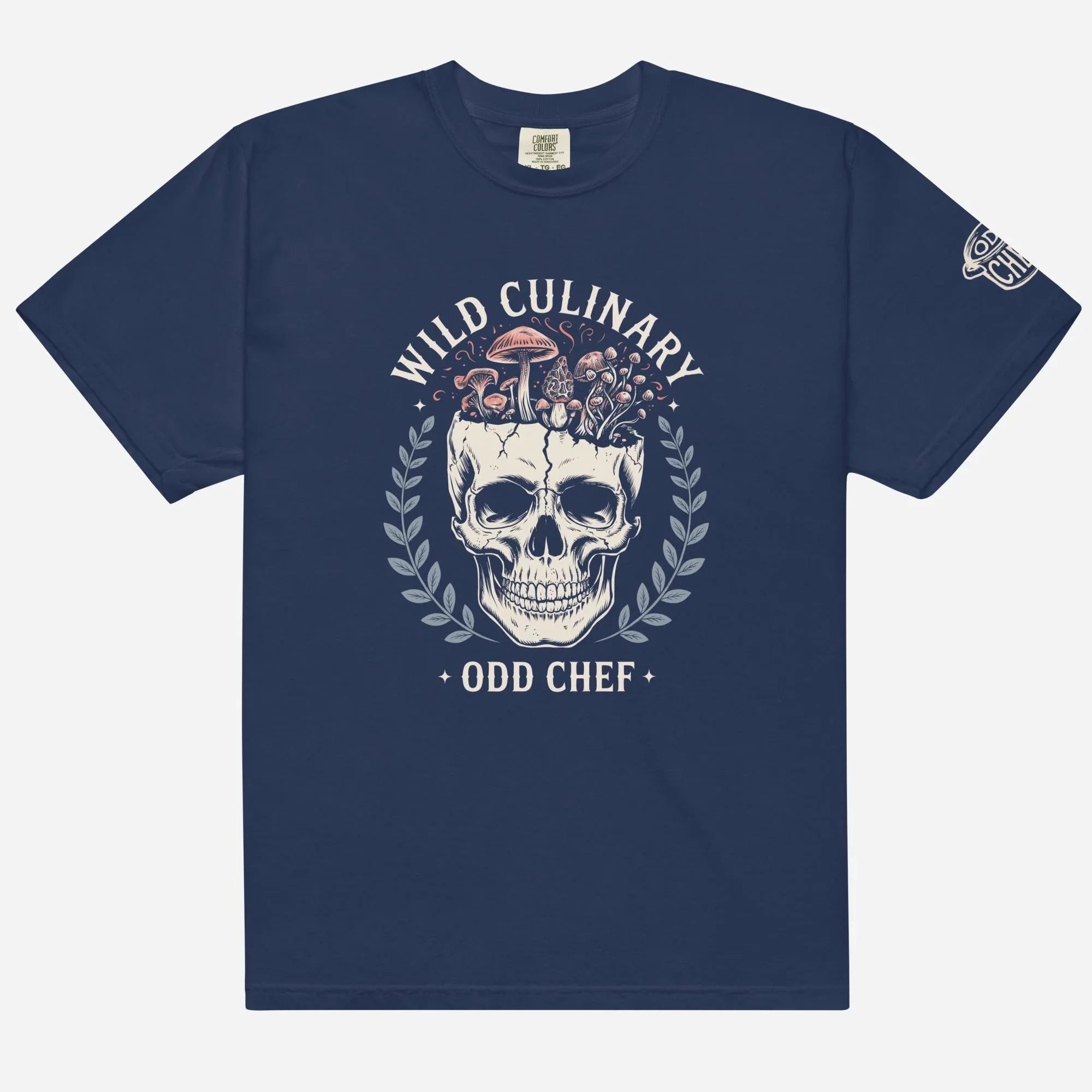 Wild Culinary Mushroom Skull Heavyweight Streetwear Tee - Odd Chef