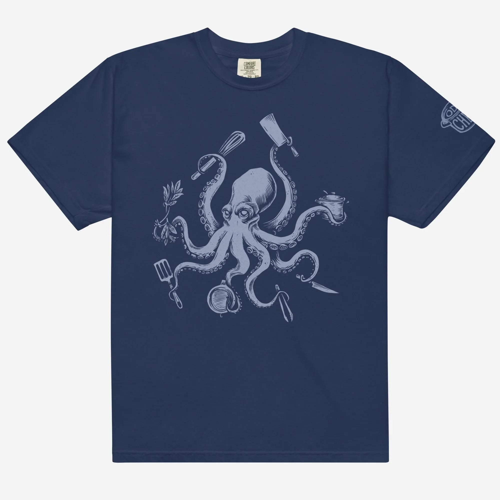 Octo-Chef Blue Heavyweight Streetwear Tee - Odd Chef