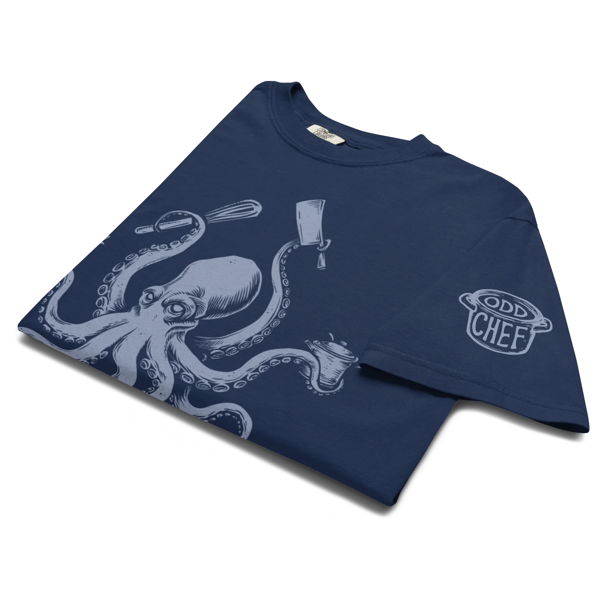 Octo-Chef Blue Heavyweight Streetwear Tee - Odd Chef