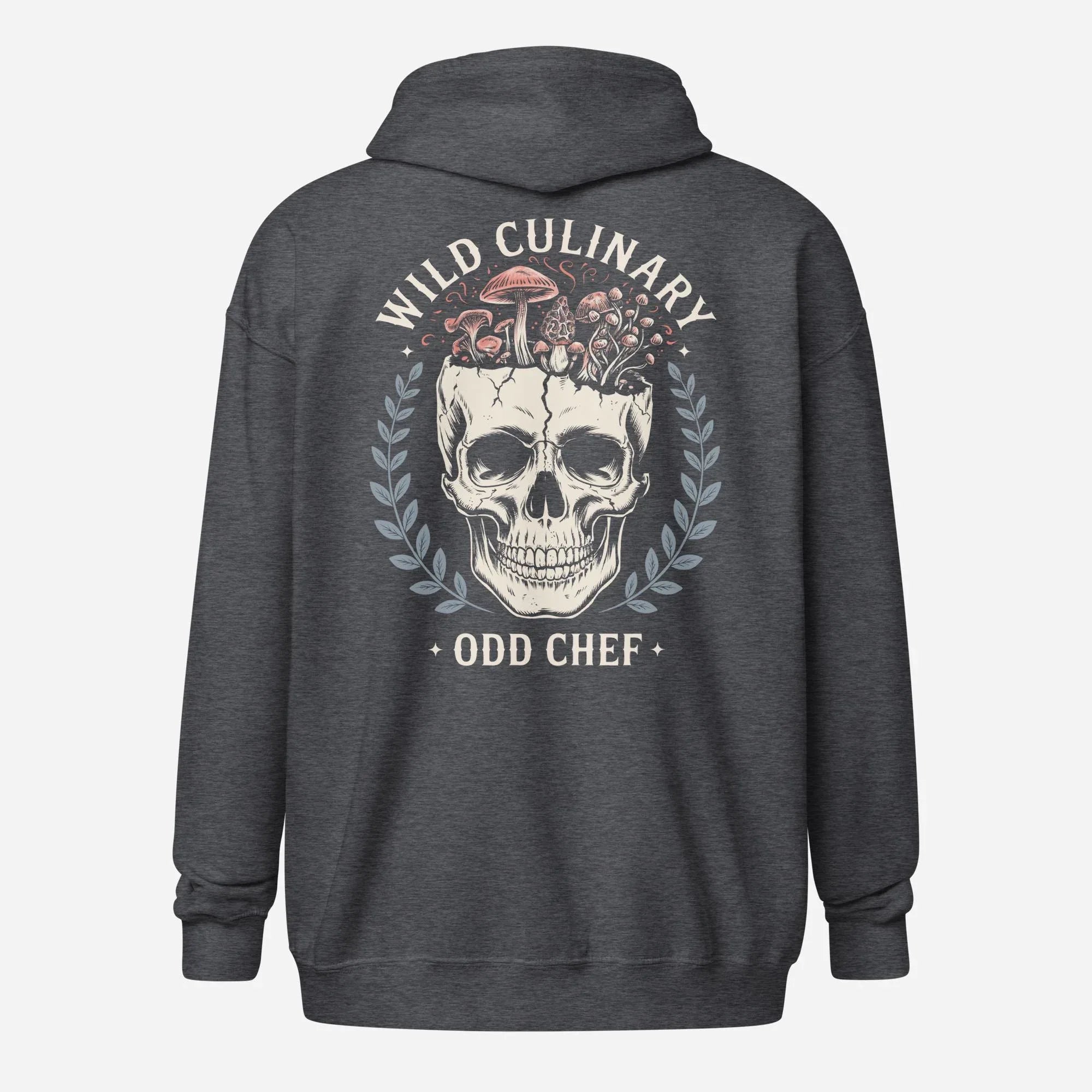 Official Wild Culinary Mushroom Skull Unisex heavy blend zip hoodie - Odd Chef