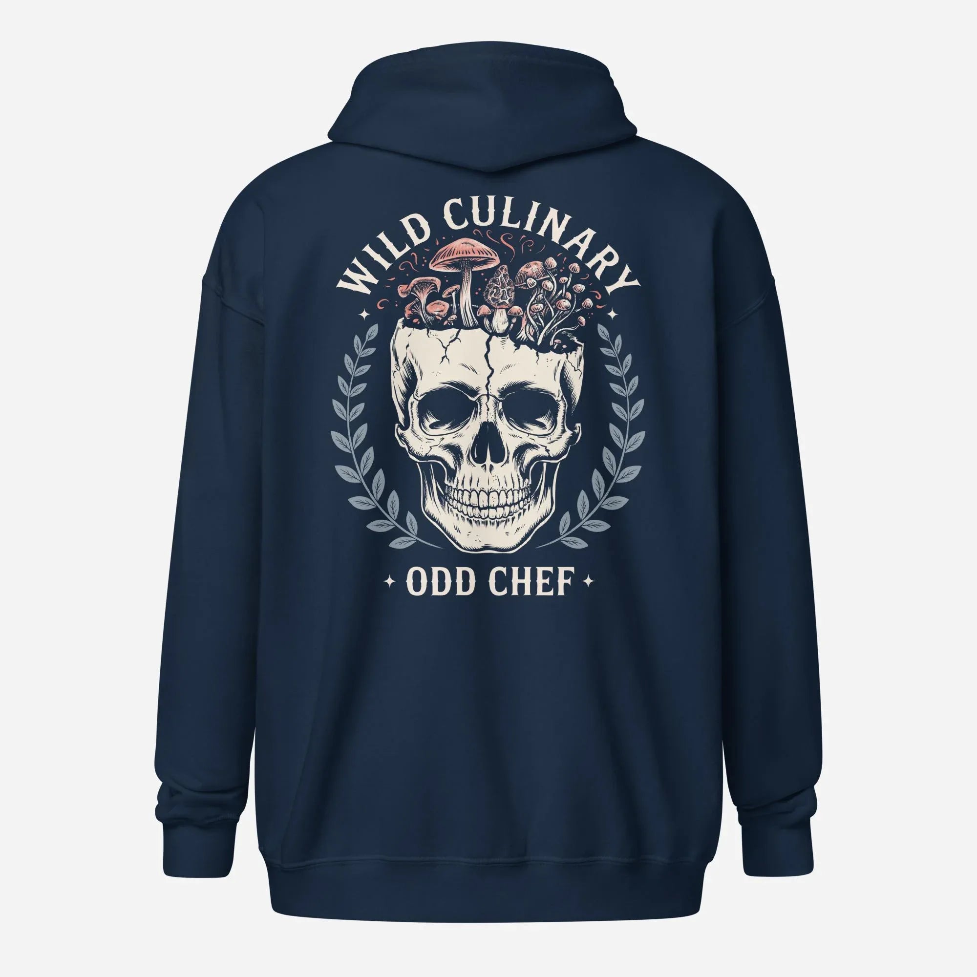 Official Wild Culinary Mushroom Skull Unisex heavy blend zip hoodie - Odd Chef