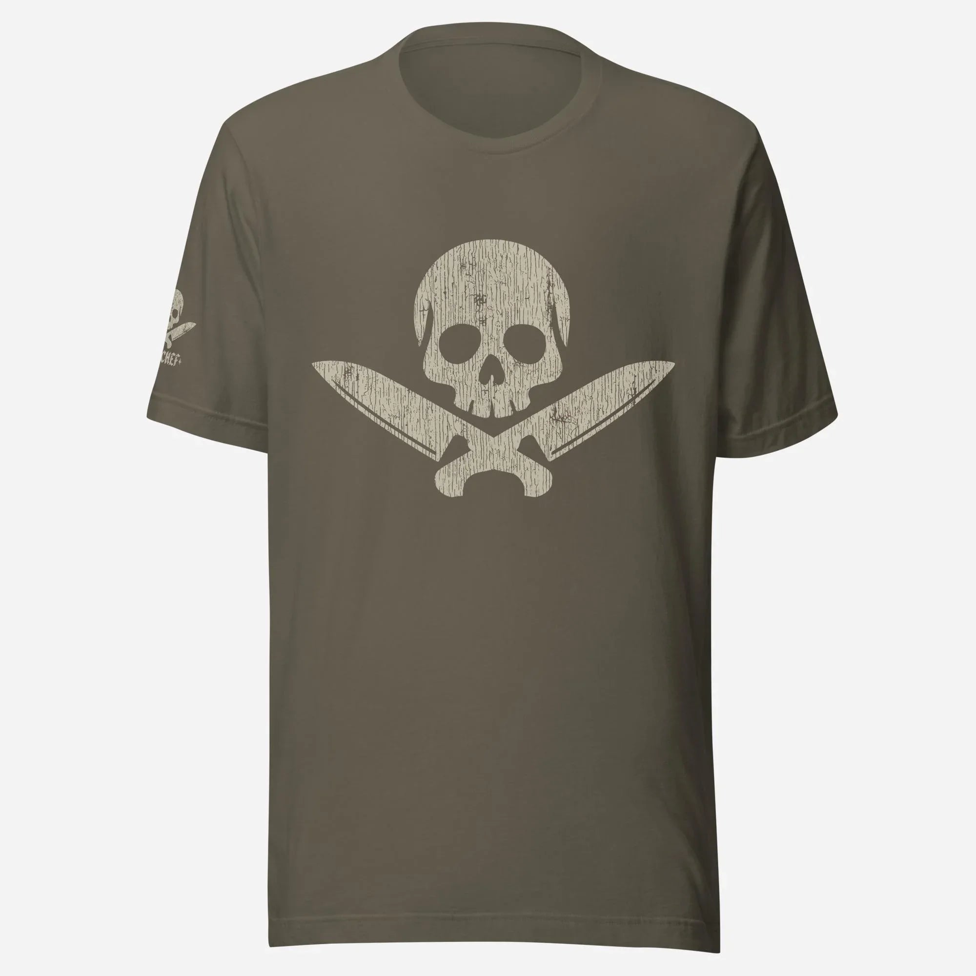 Chef Skull & Crossed Knives Tan Unisex Tee - Odd Chef