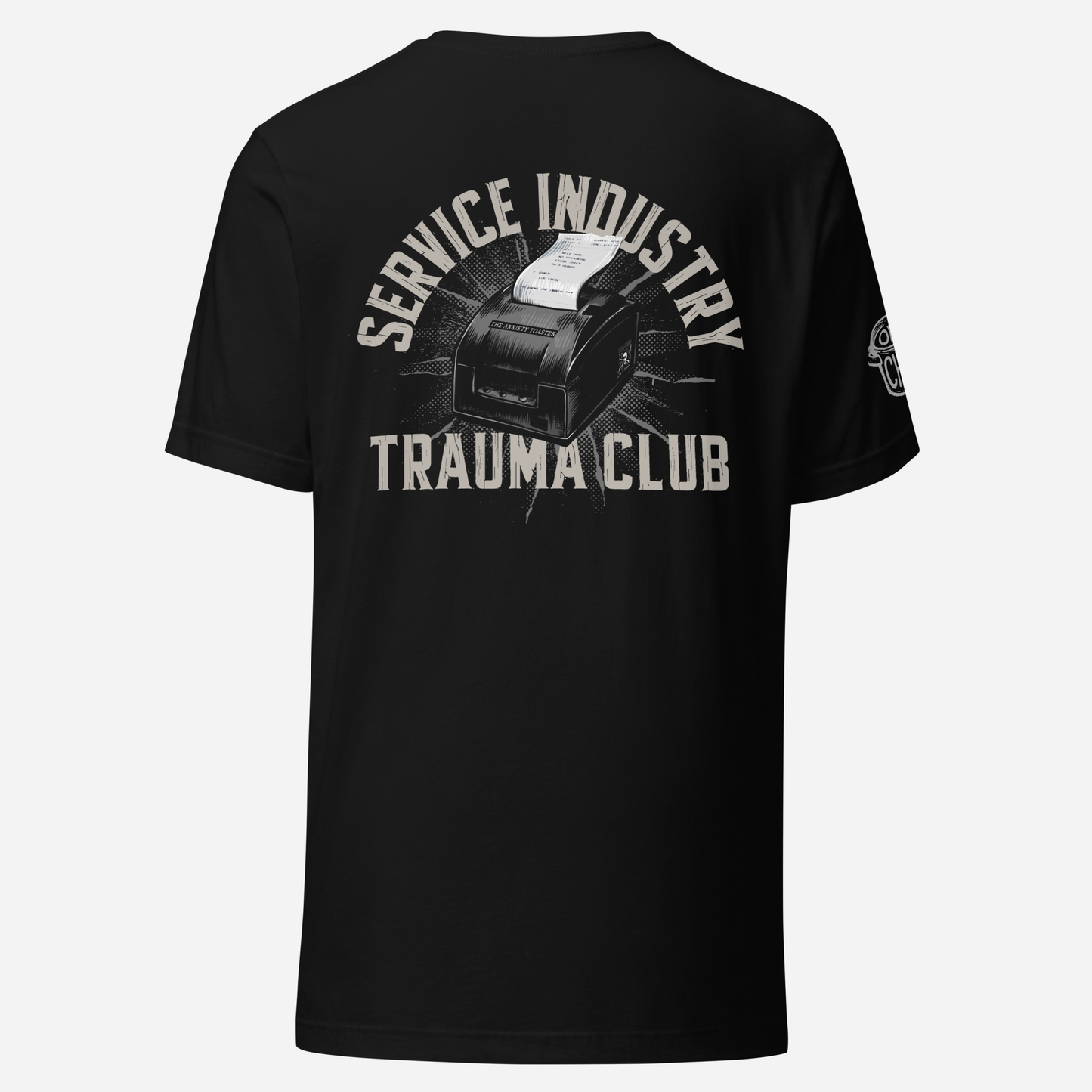 BACK PRINT Service Industry Ticket Printer Unisex Tee