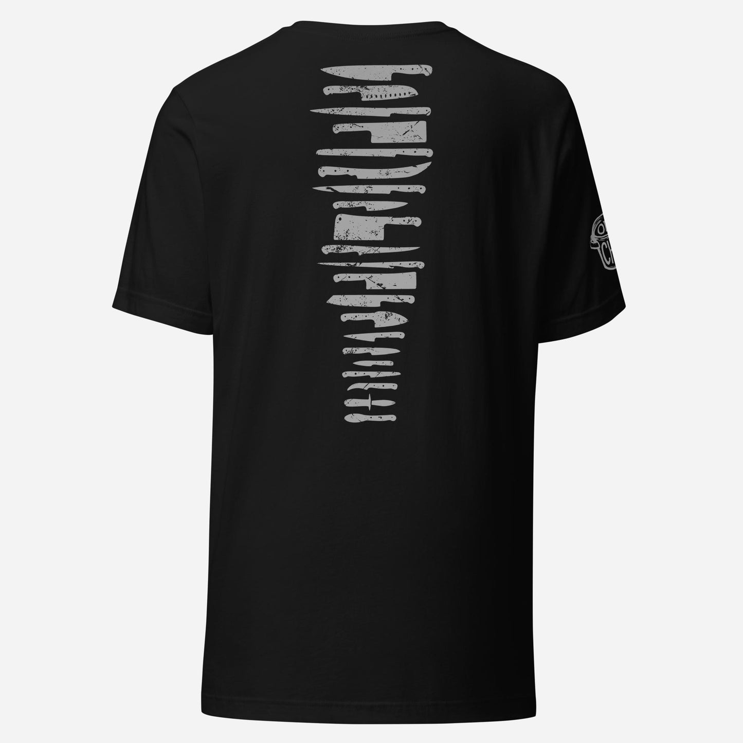 BACK PRINT Chef Knife Lineup Unisex Tee