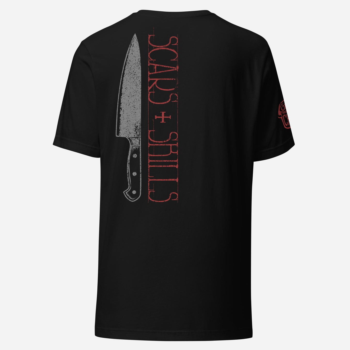 BACK PRINT Scars + Skills Chef Knife Unisex Tee