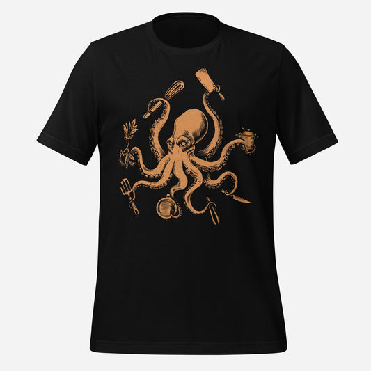 Chef Octopus Orange Unisex Tee
