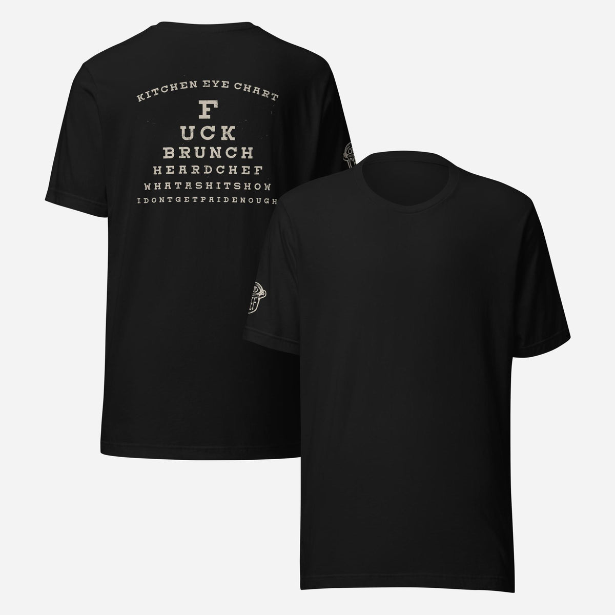 BACK PRINT Kitchen Eye Chart Unisex Tee