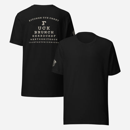BACK PRINT Kitchen Eye Chart Unisex Tee