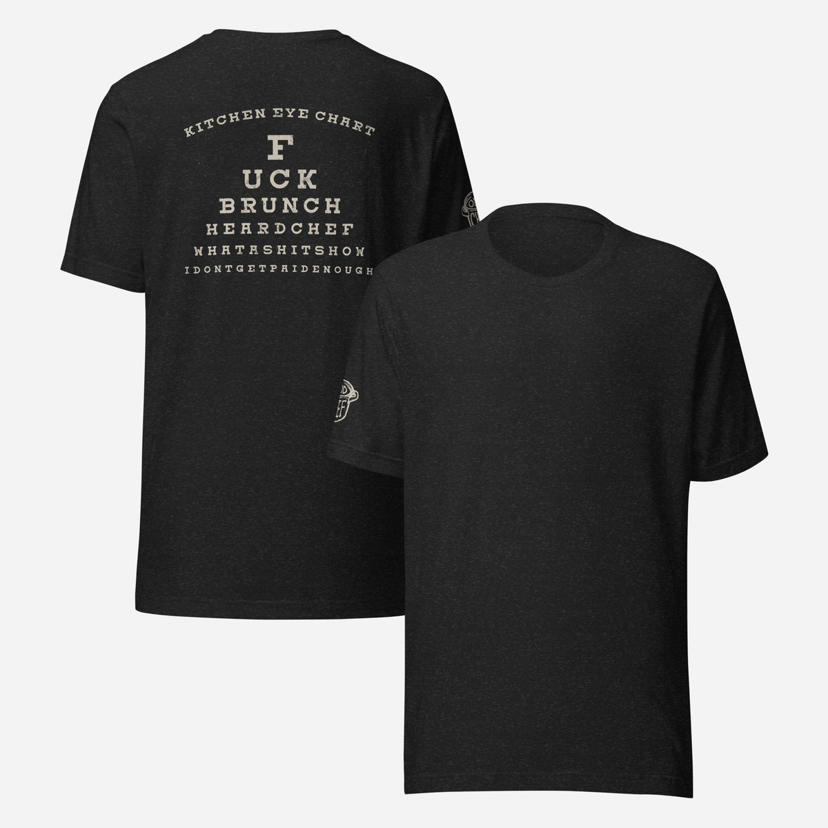 BACK PRINT Kitchen Eye Chart Unisex Tee