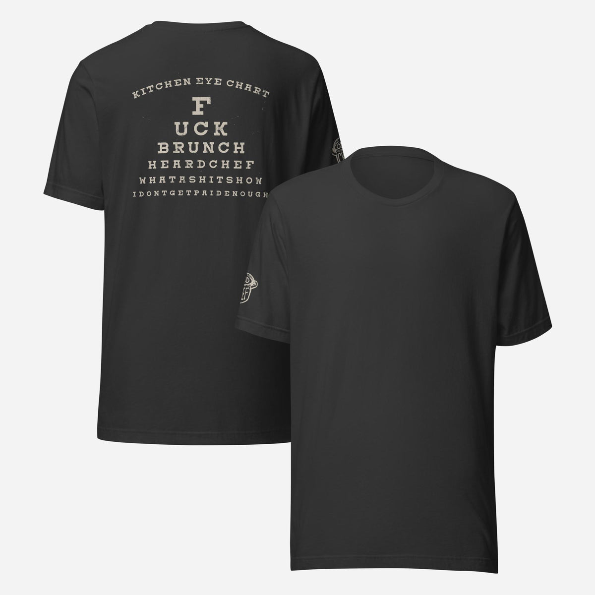 BACK PRINT Kitchen Eye Chart Unisex Tee