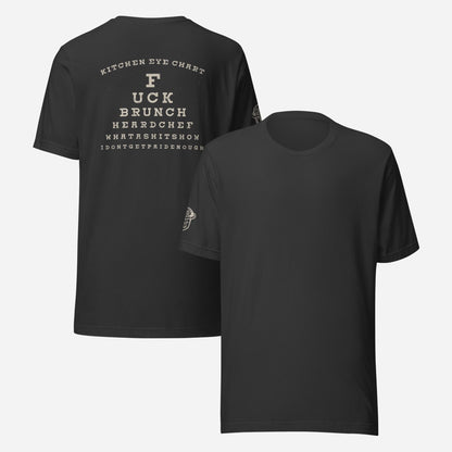 BACK PRINT Kitchen Eye Chart Unisex Tee