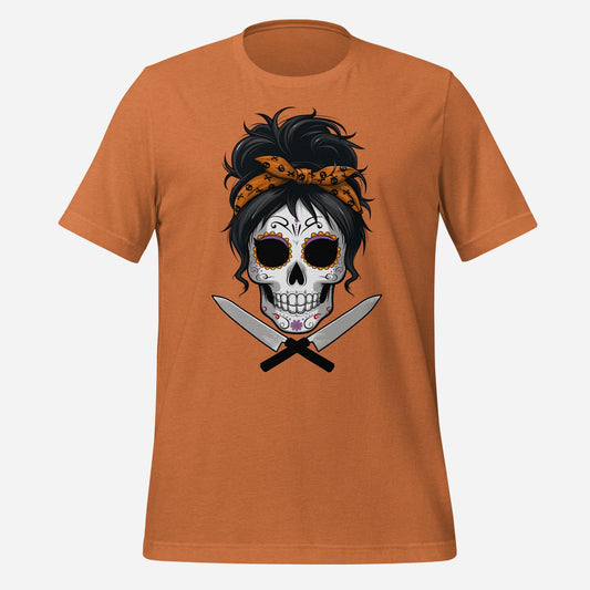 Sugar Skull Chick Halloween Unisex Tee