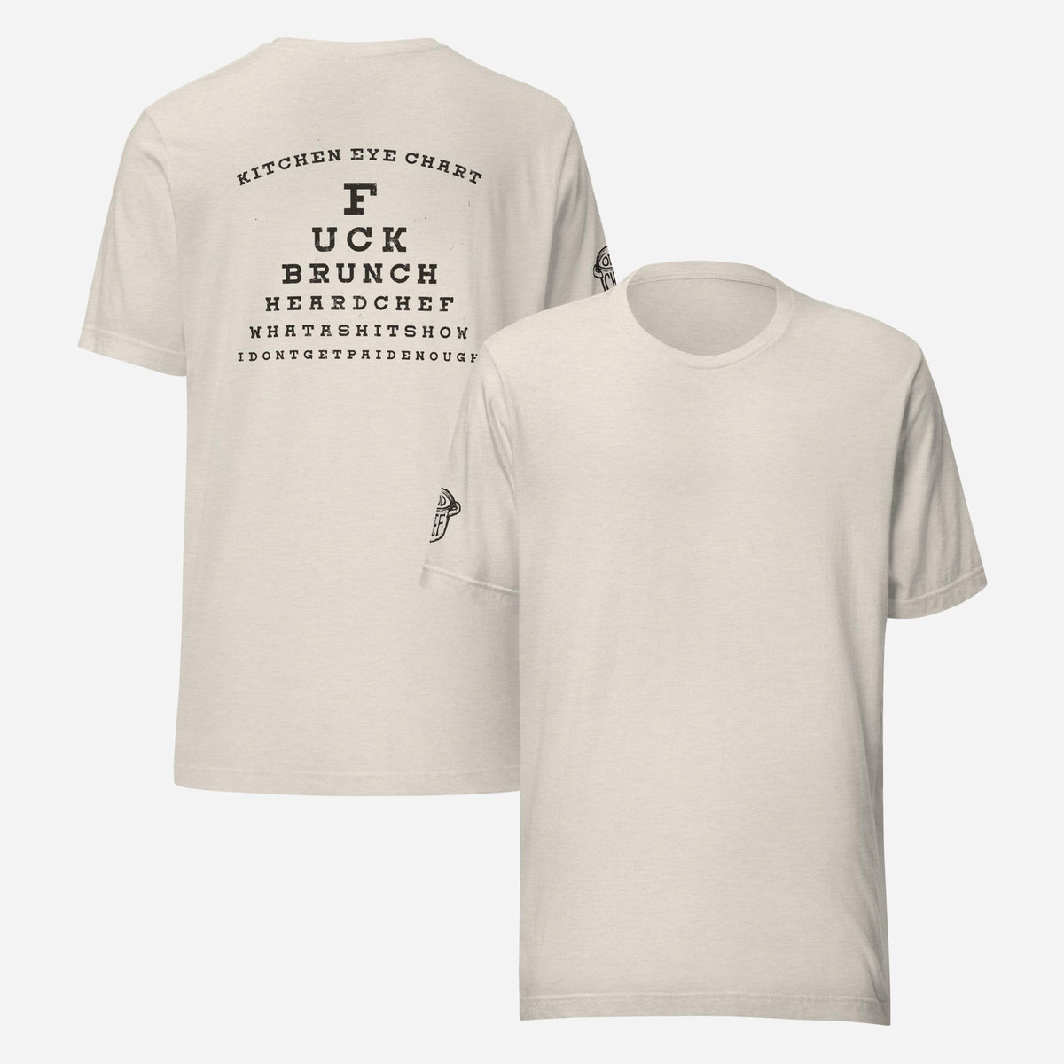 BACK PRINT Kitchen Eye Chart Unisex Tee