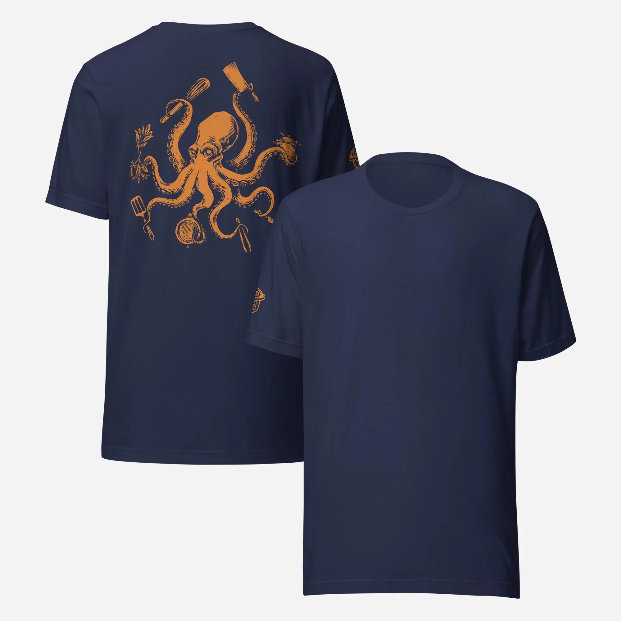BACK PRINT Chef Octopus Orange Unisex Tee - Odd Chef