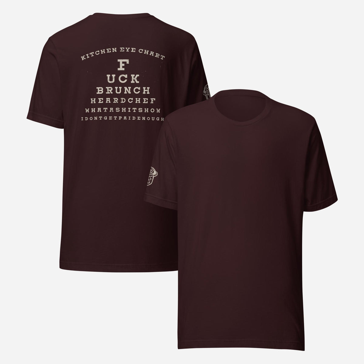 BACK PRINT Kitchen Eye Chart Unisex Tee