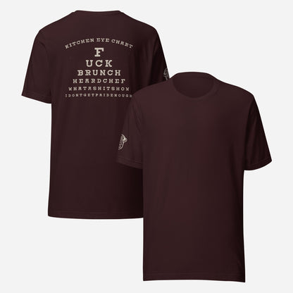 BACK PRINT Kitchen Eye Chart Unisex Tee