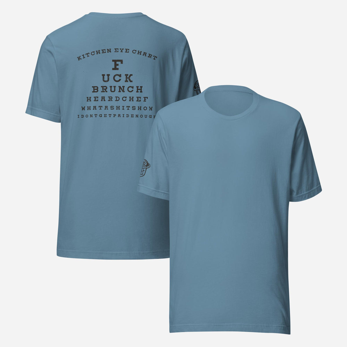 BACK PRINT Kitchen Eye Chart Unisex Tee