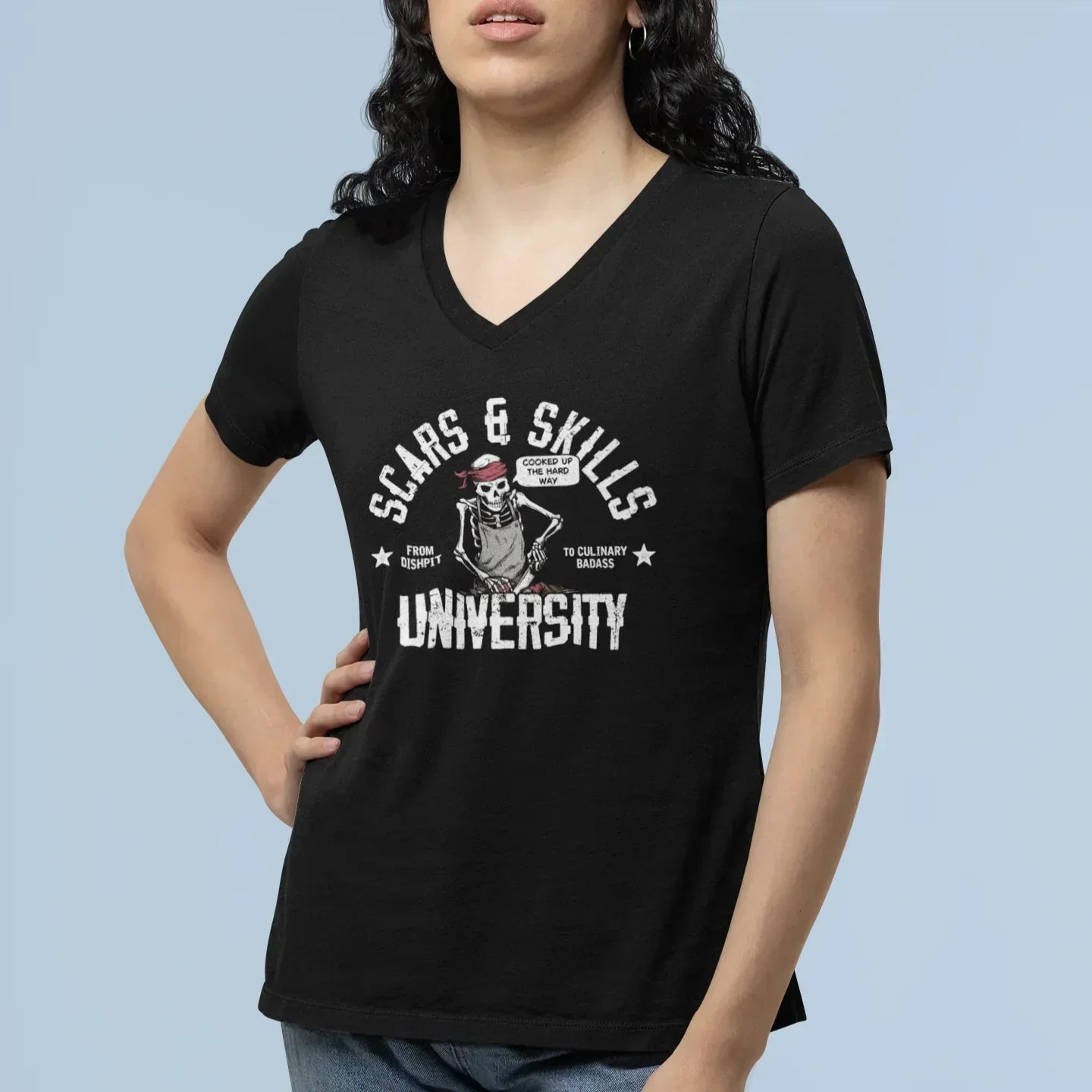 Scars & Skills Women’s Relaxed V-Neck Tee - Odd Chef